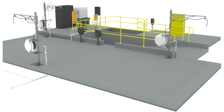Mechanical and Structural Design of Light Vehicle Autowash Station for mine site.